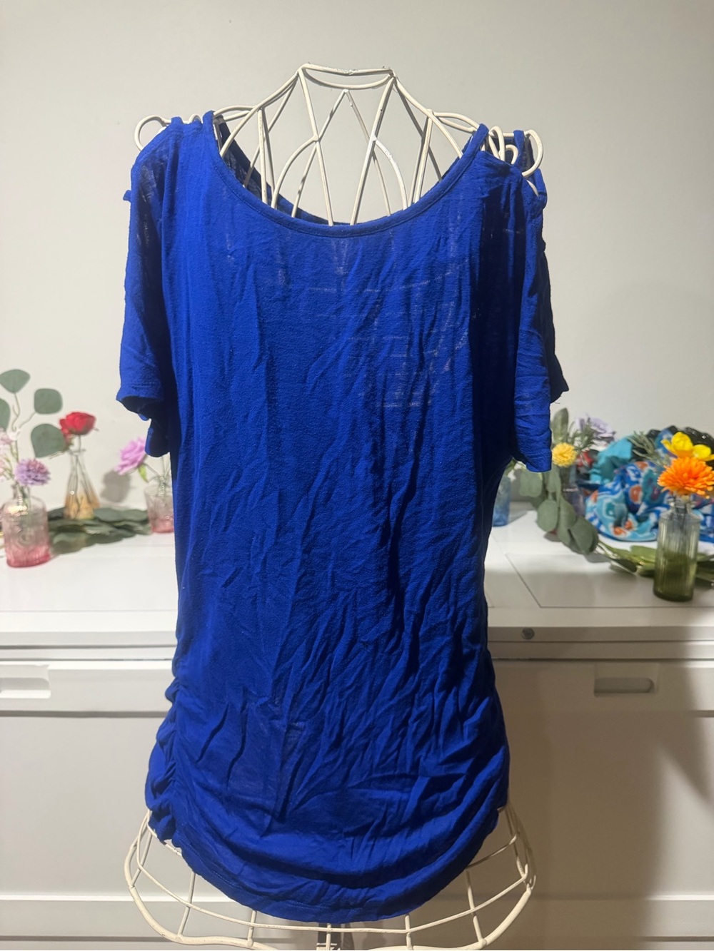 ISSI Short Sleeve Scoop Neck Top - Royal Blue